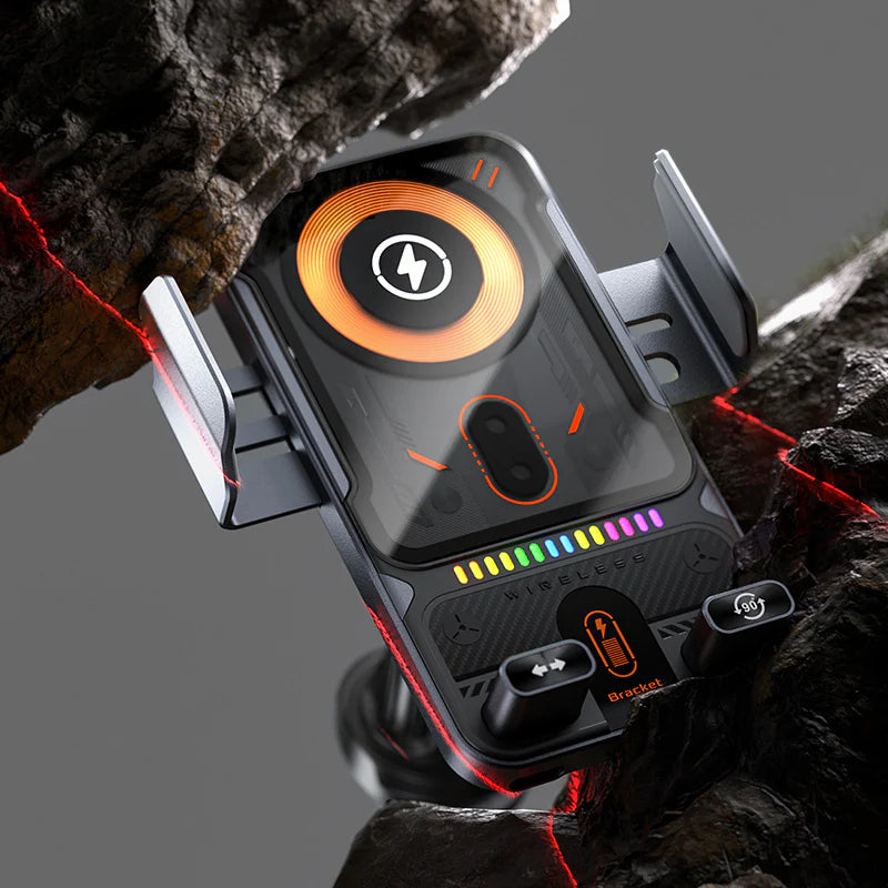 Support de téléphone portable intelligent 2 en 1 et chargeur de voiture sans fil